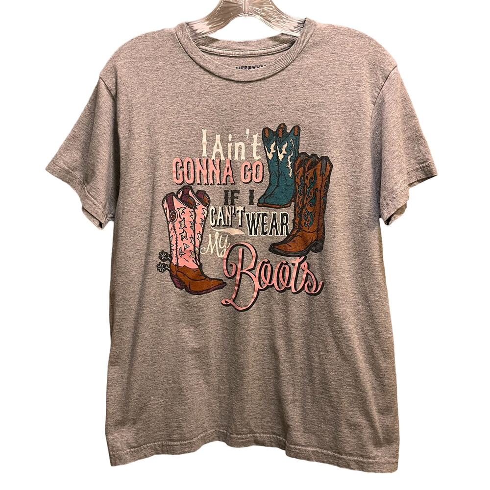 Lifestyle Legends I AInt Gonna Go If I Can't Wear My Boots Gray Graphic T-Shirt